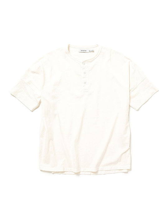 Clerk S/S Henley Neck Tee Cotton Pique Overdyed