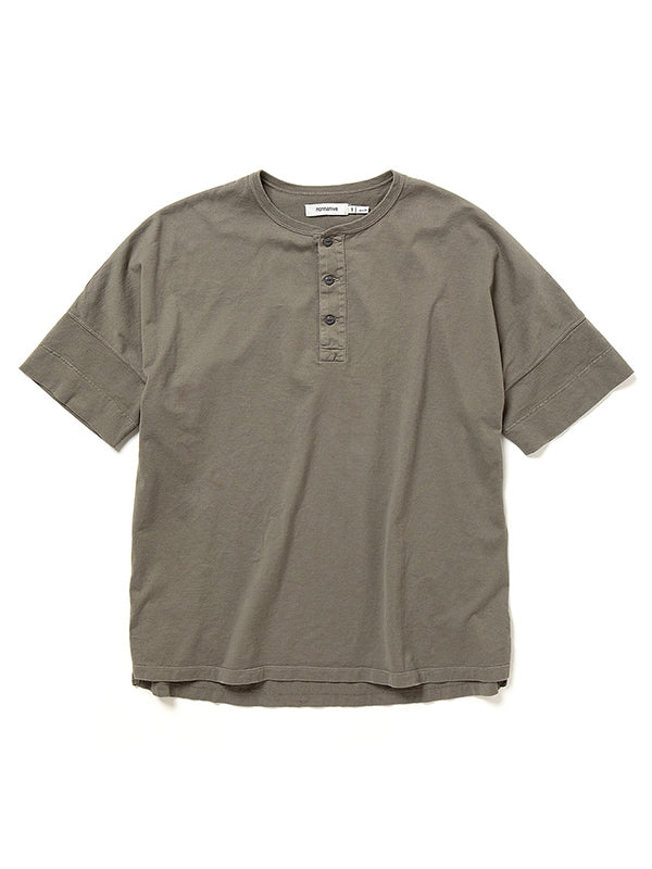 Clerk S/S Henley Neck Tee Cotton Pique Overdyed