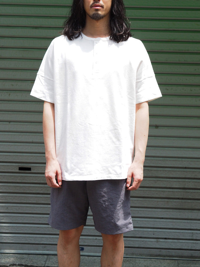 Clerk S/S Henley Neck Tee Cotton Pique Overdyed