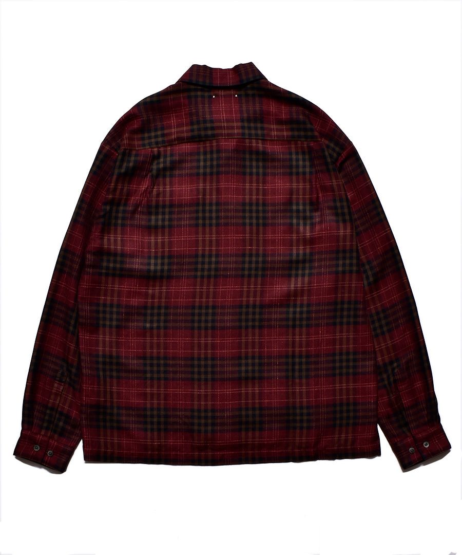 Ry. Wool Check Open Collar SH
