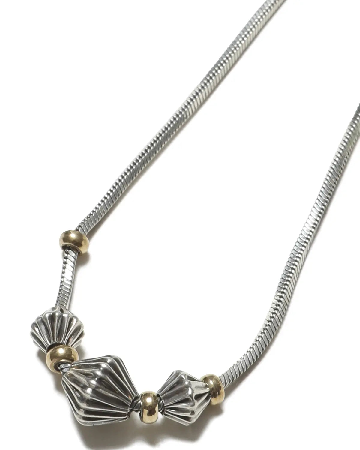 Beads Necklace 925 Silver with Brass