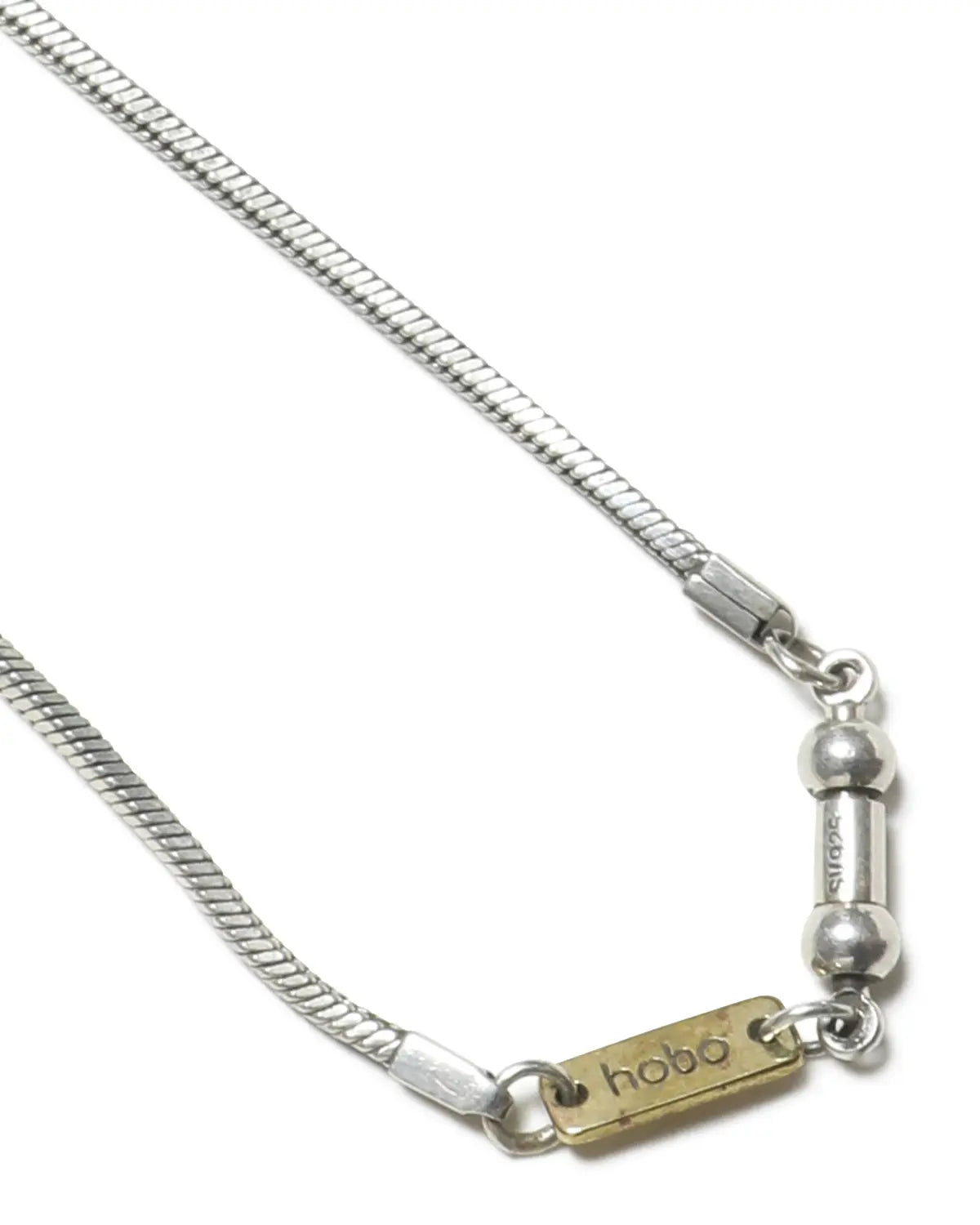 Beads Necklace 925 Silver with Brass