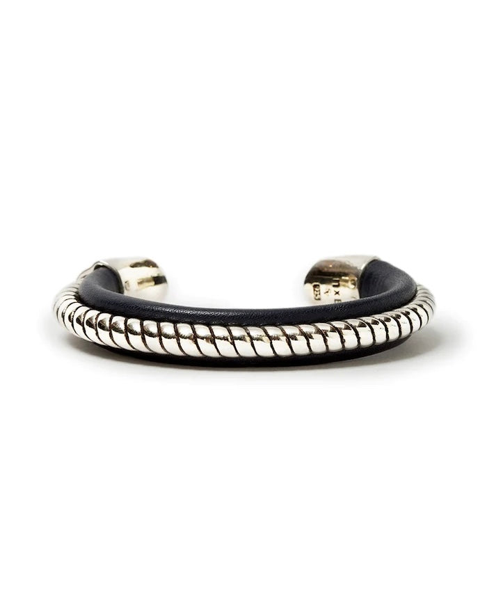 Hunter Bangle 925 Silver with Cow Leather by END