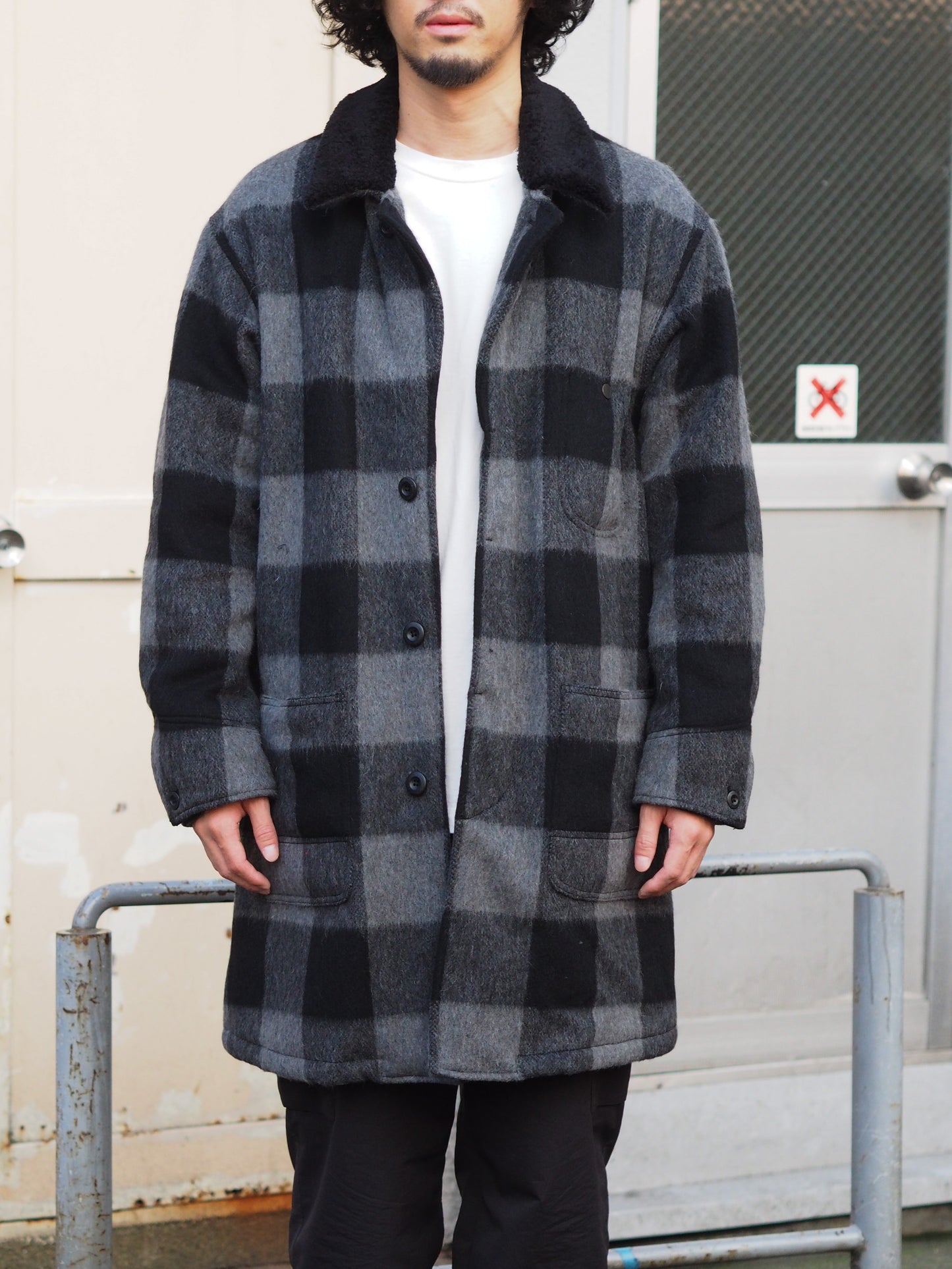 Rancher Long Coat W/P/N/A Wool Dobby Buffalo Check with GORE-TEX WINDSTOPPER