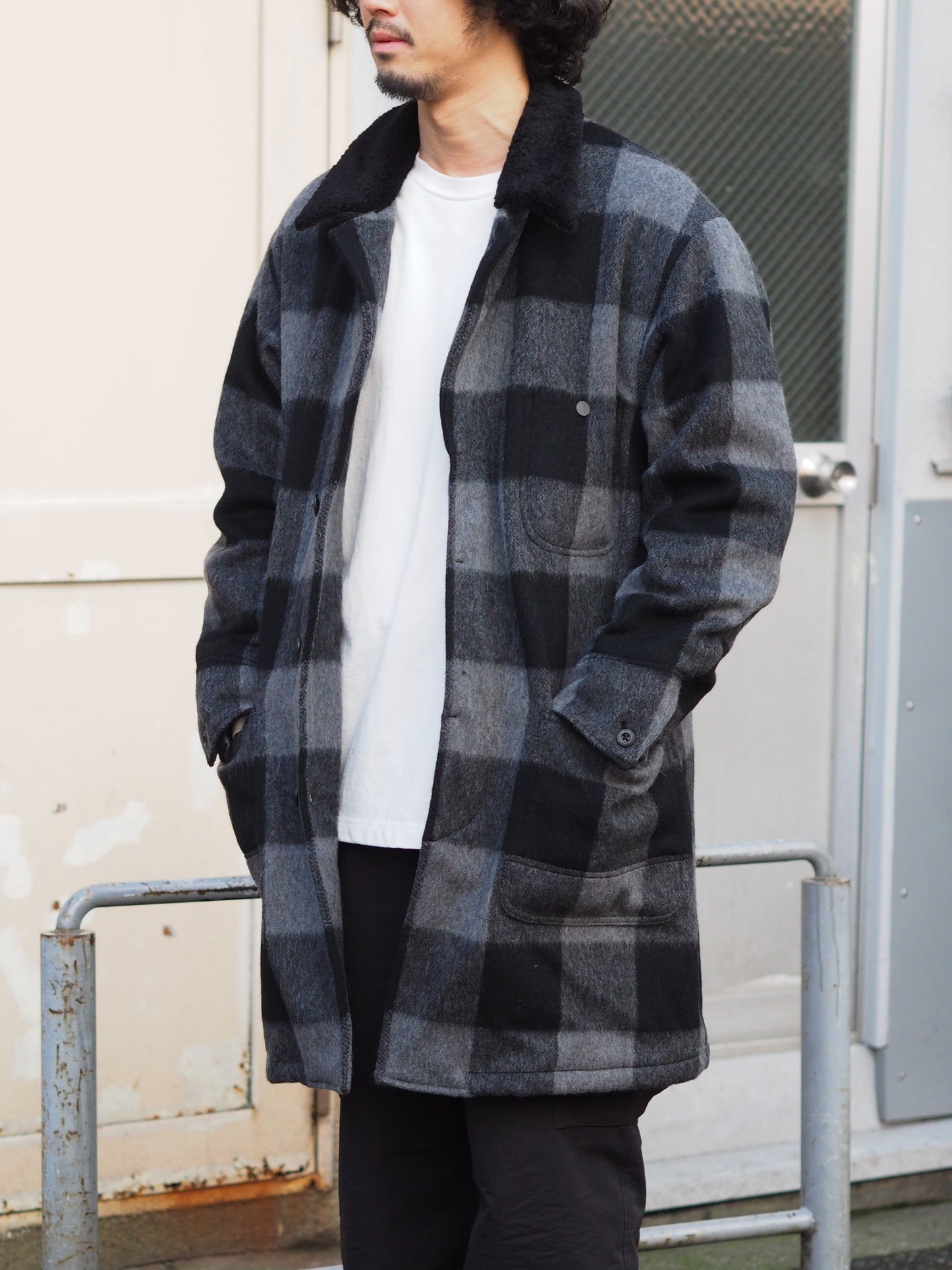 Rancher Long Coat W/P/N/A Wool Dobby Buffalo Check with GORE-TEX WINDSTOPPER