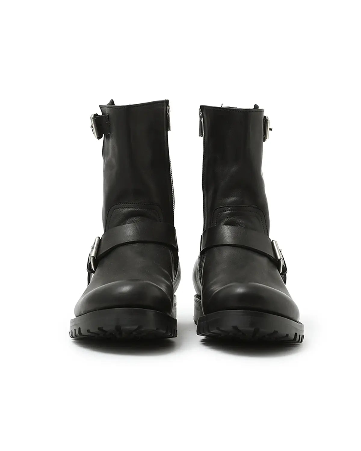 Biker Zip Up Boots Cow Leather