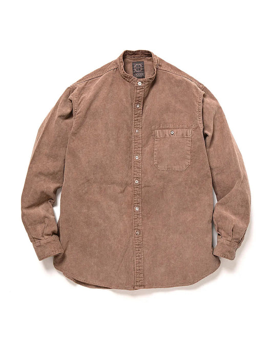 Band Collar Shirt Cotton Corduroy Bengala Mud Dyed