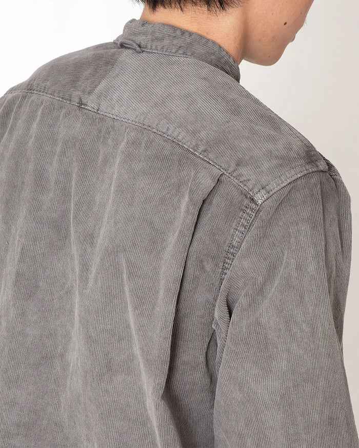 Band Collar Shirt Cotton Corduroy Bengala Mud Dyed
