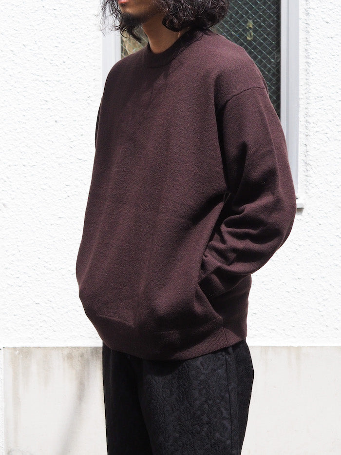 Felted Merino Wool Crew Neck Knit