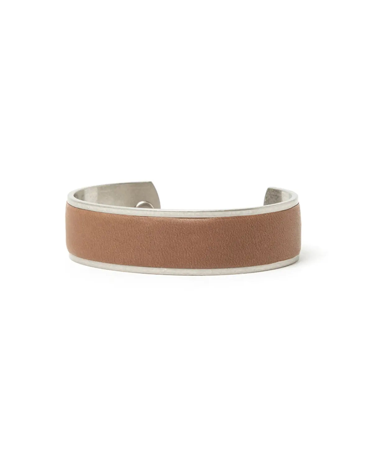 Brass Bracelet Wide with Cow Leather