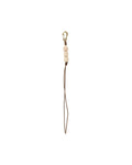Geometric Wood Beads Key Ring with Brass