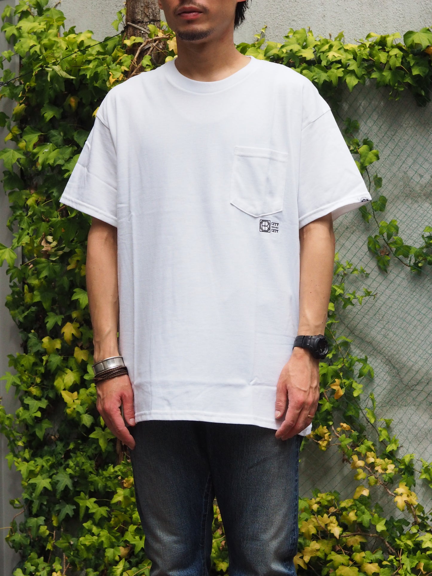 Embroided Logo Pocket Tee Cotton Jersey by CITY COUNTRY CITY