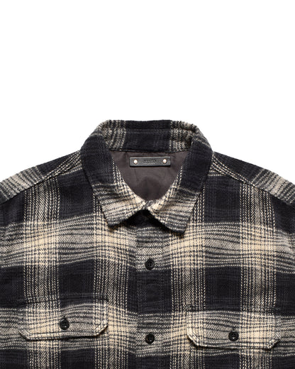 Distortion Ombre Check Flannel Over SH