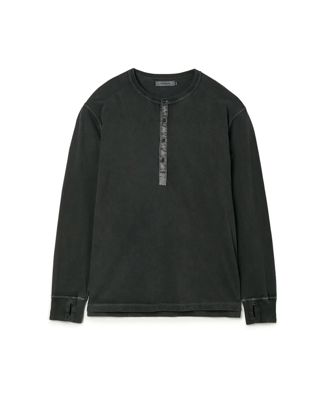 Dweller L/S Henry Neck Tee Cotton Jersey Pigment Dye