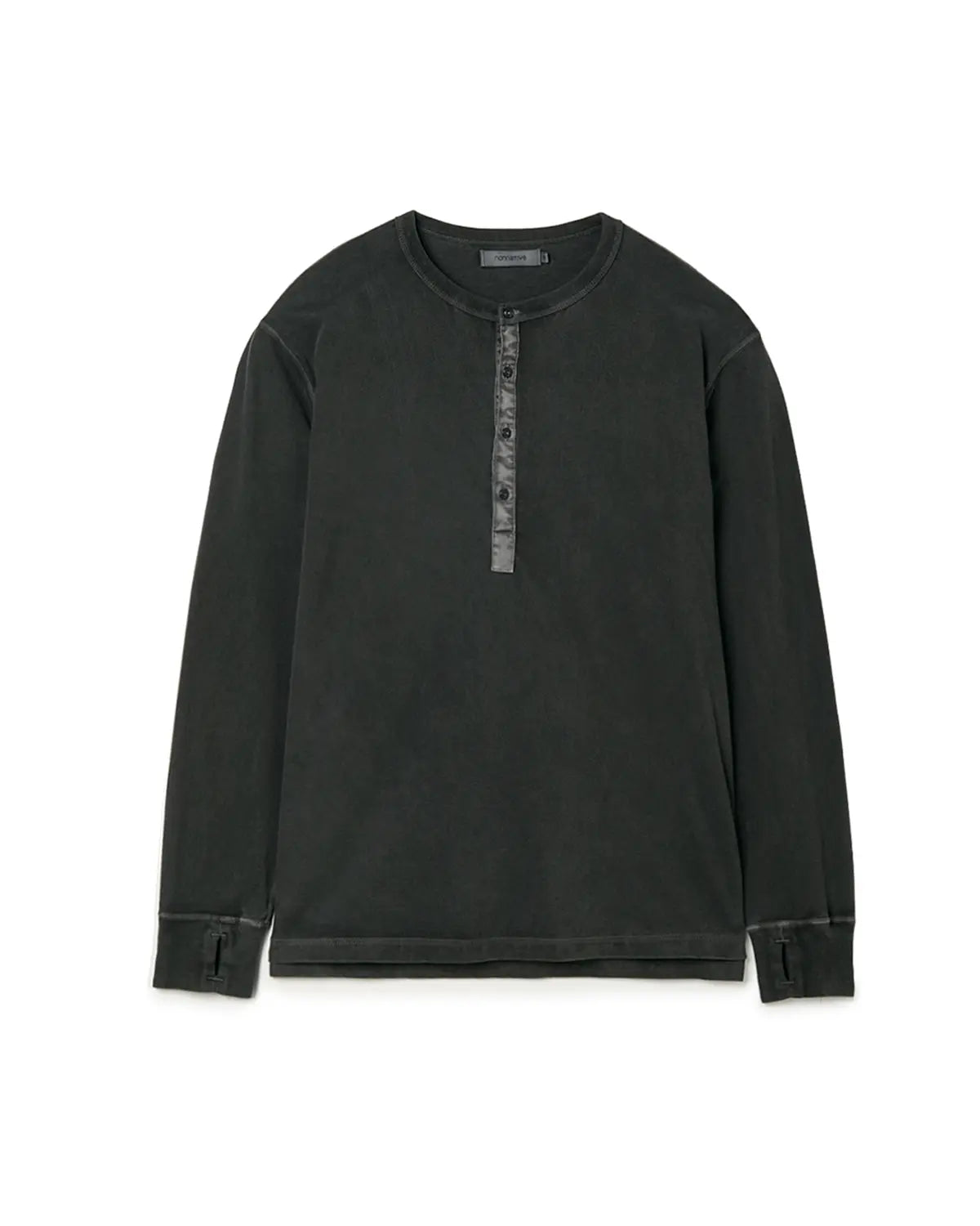 Dweller L/S Henry Neck Tee Cotton Jersey Pigment Dye