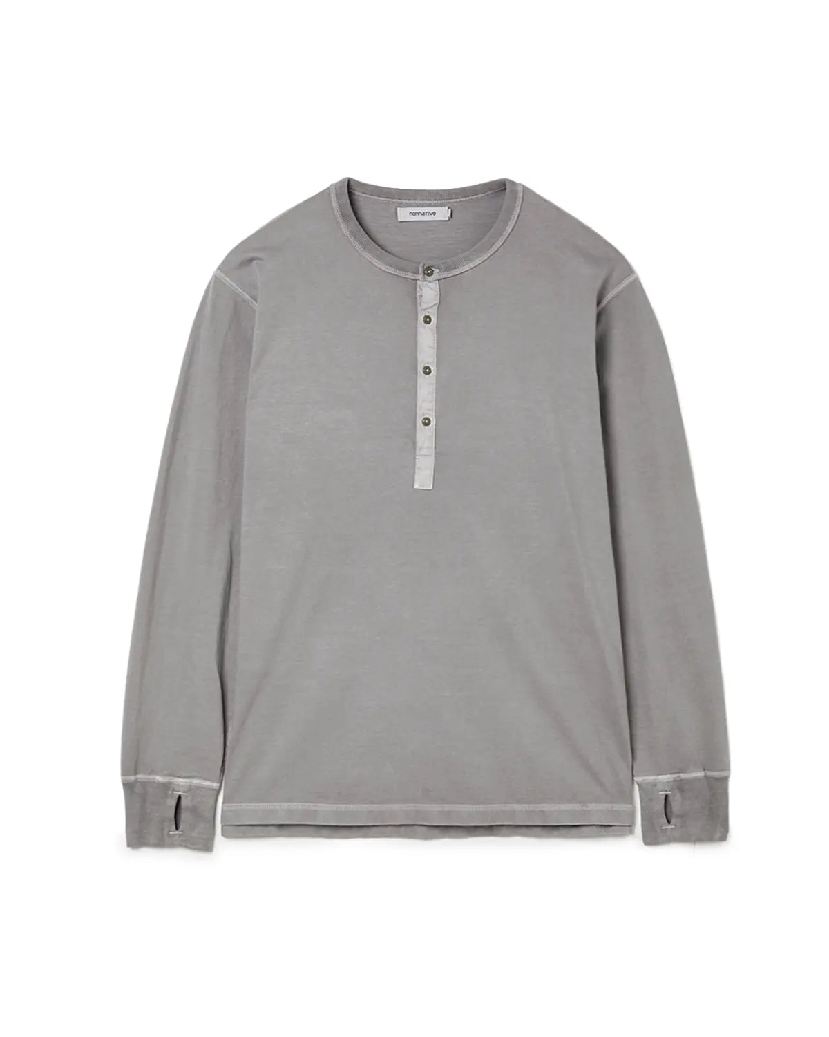 Dweller L/S Henry Neck Tee Cotton Jersey Pigment Dye