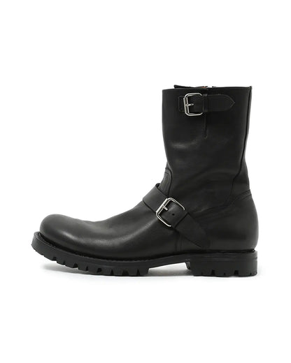 Biker Zip Up Boots Cow Leather