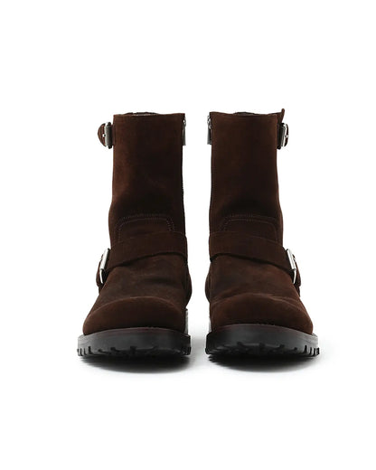 Biker Zip Up Boots Cow Leather