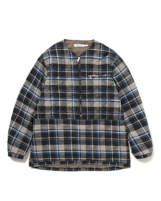 Hiker Pullover Puff Jacket Cotton Slub Flannel Check