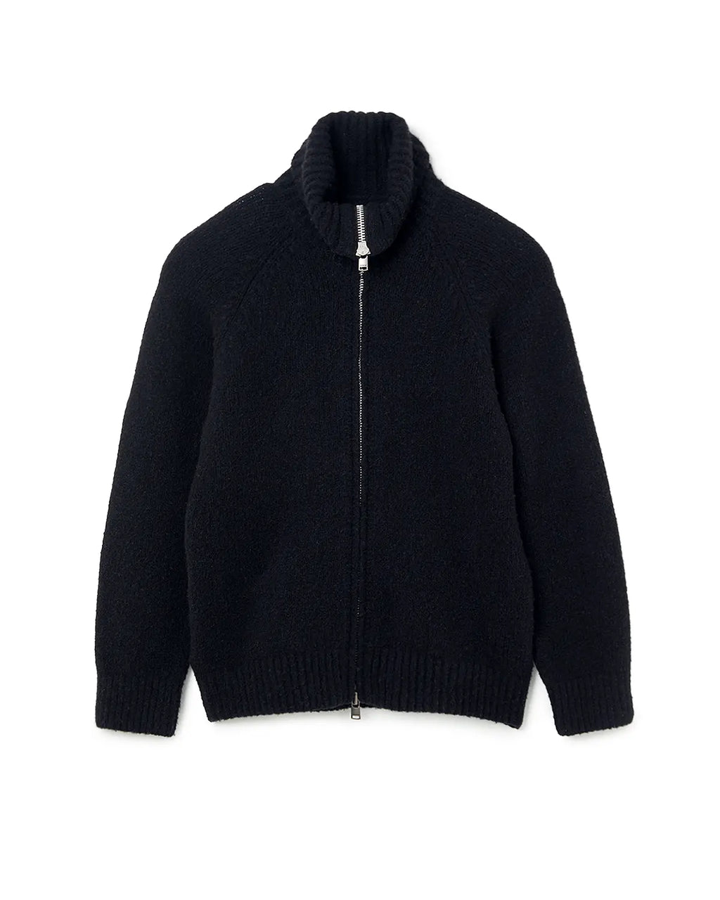Hiker High Neck Zip Blouson Wool Boucle Knit