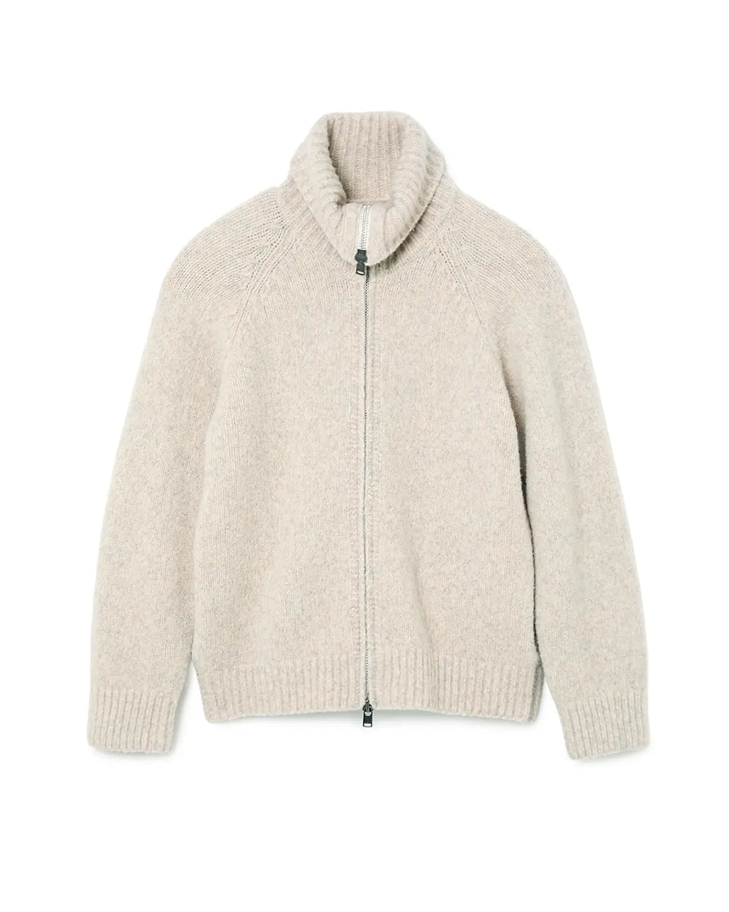 Hiker High Neck Zip Blouson Wool Boucle Knit