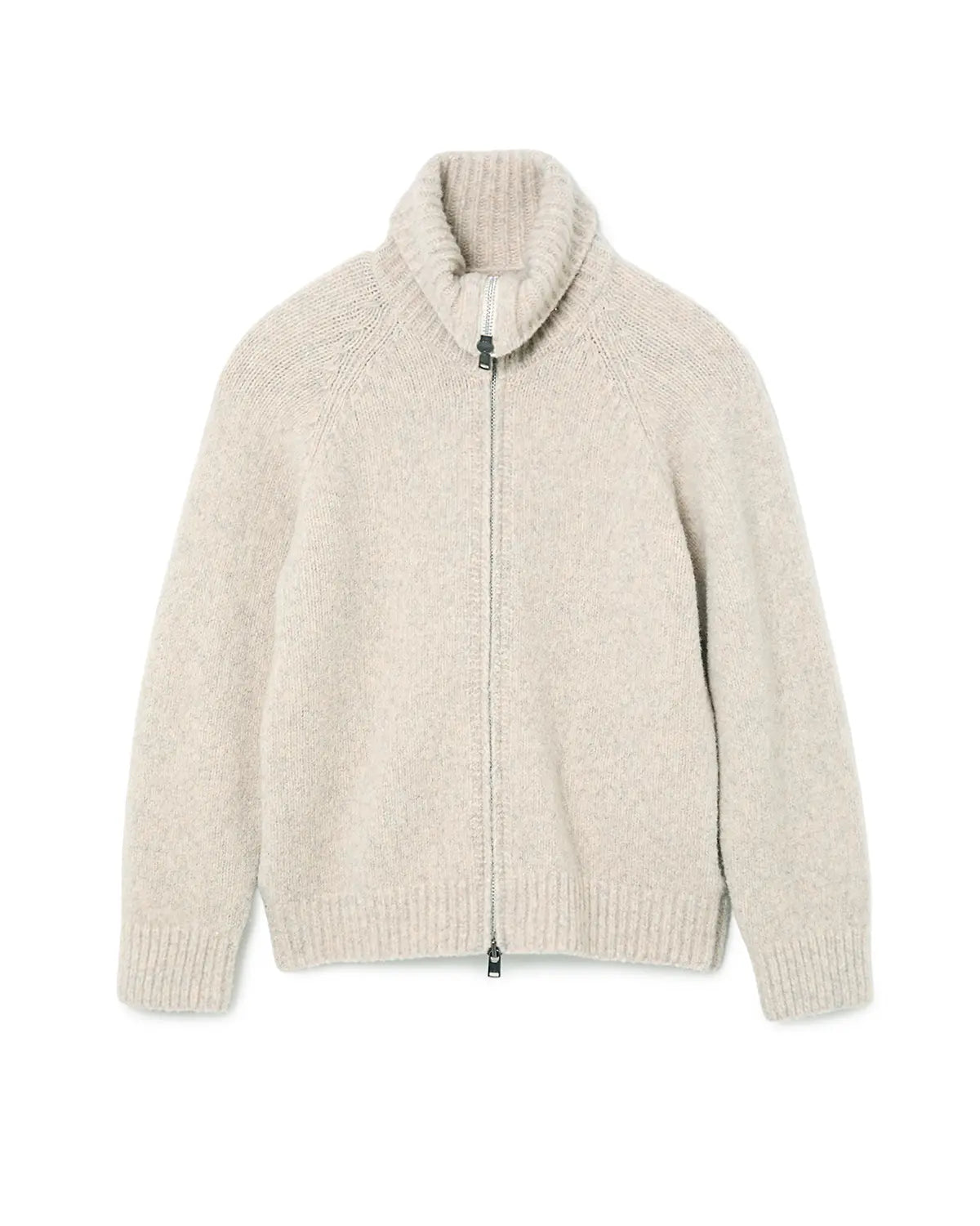 Hiker High Neck Zip Blouson Wool Boucle Knit