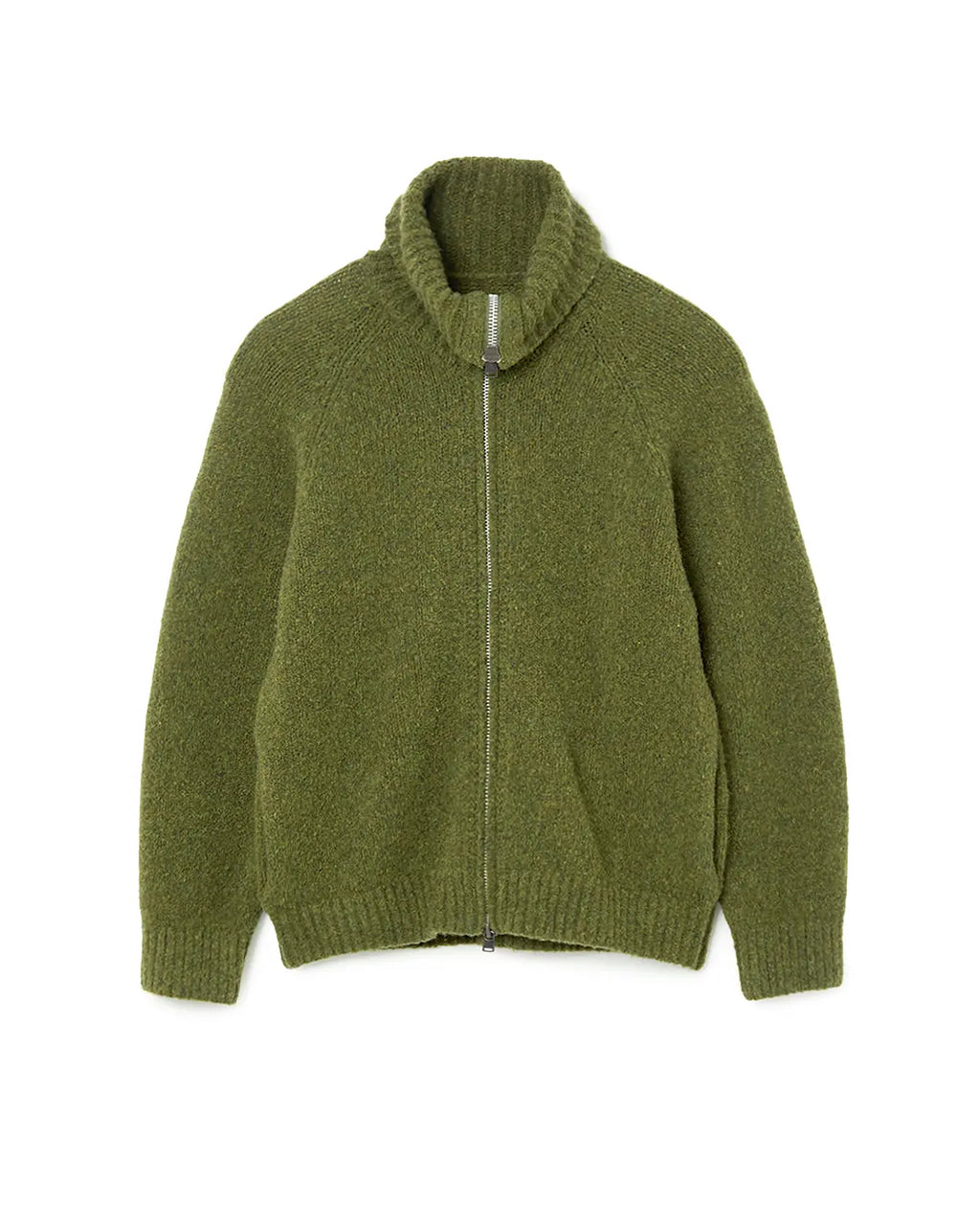 Hiker High Neck Zip Blouson Wool Boucle Knit