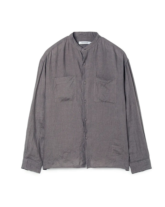 Officer Stand Collar L/S Shirt Linen Canvas