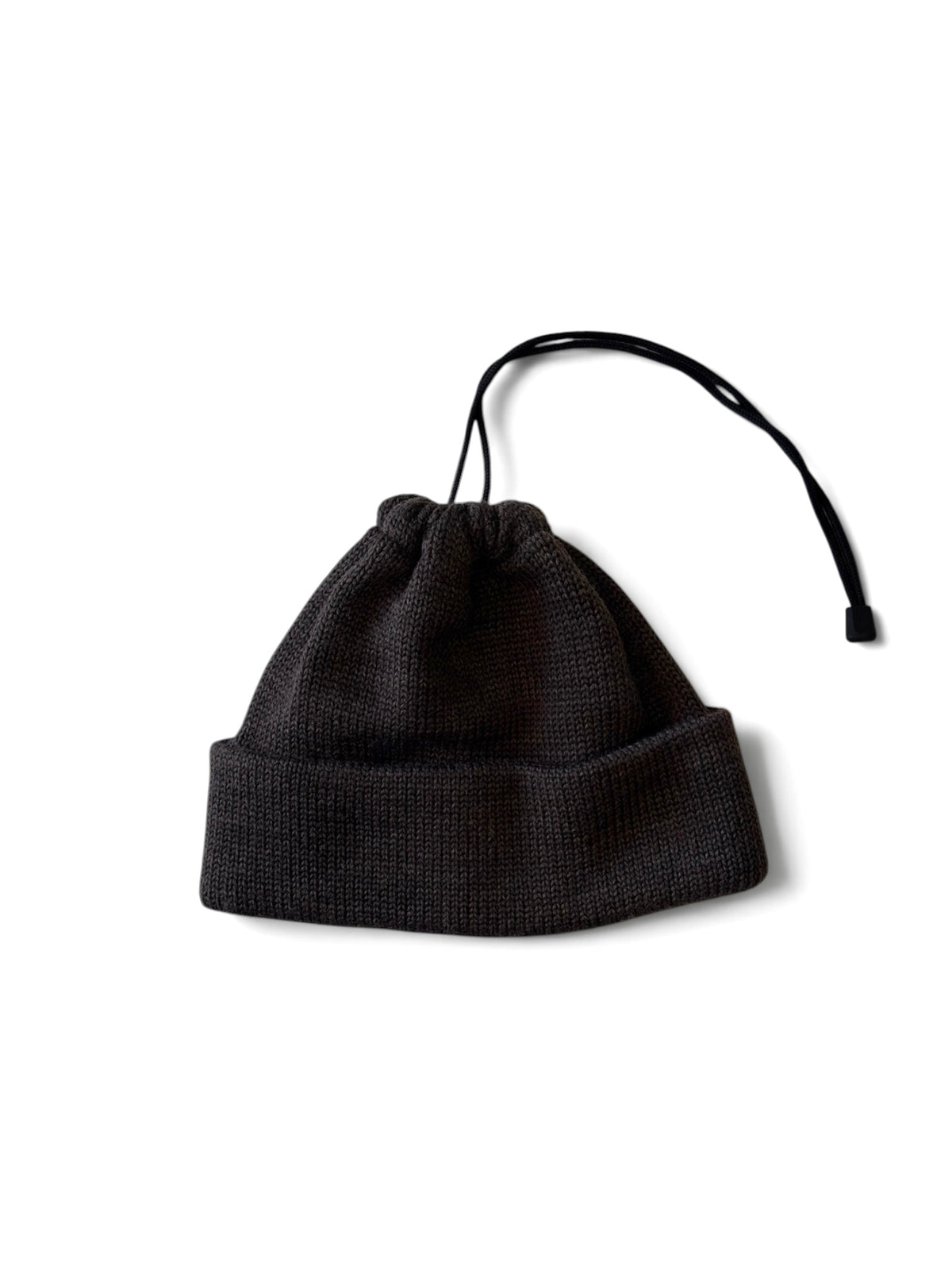 Drawstring Wool Knit & Neck Warmer