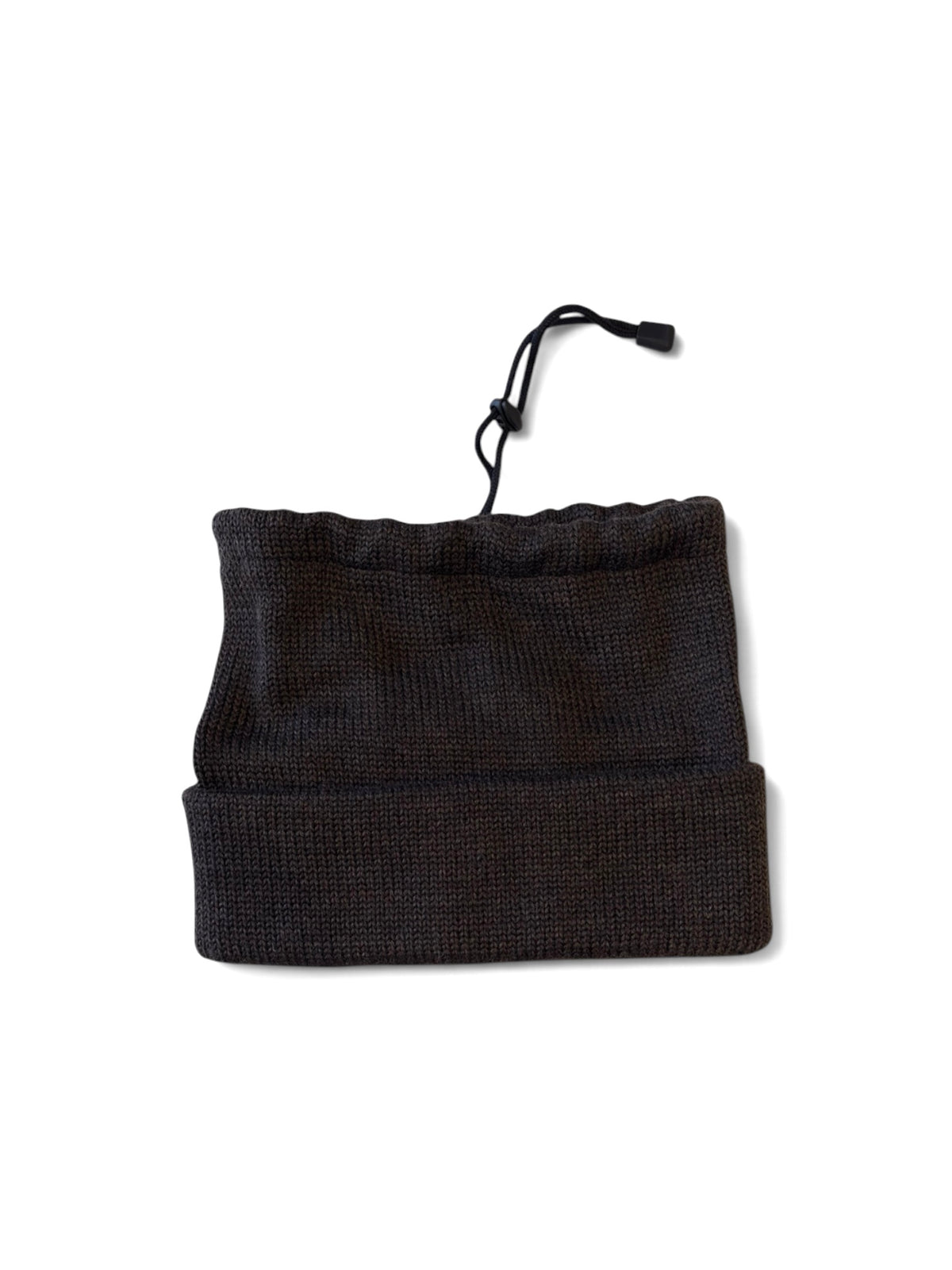 Drawstring Wool Knit & Neck Warmer